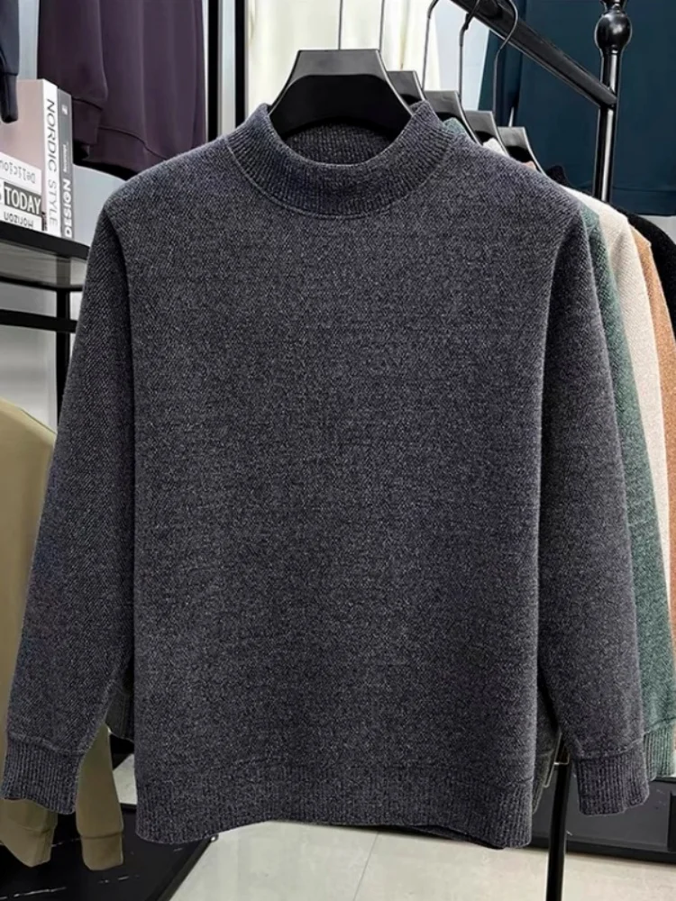 

High quality brand men's round neck long sleeve knitted sweater autumn winter Korean style boutique design casual warm pullover
