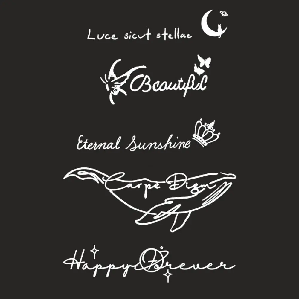 

English Letter Juice Tattoo Waterproof Semi Permanent Fake Tattoo Temporary Long Lasting Hombre Art Fake Tattoo Clavicle
