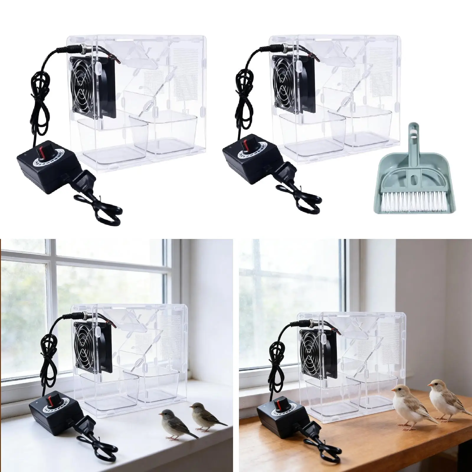 Portable Bird Grain Cleaner Acrylic Blown Shell Splitter Winnowing Machine for Millet Rice Beans