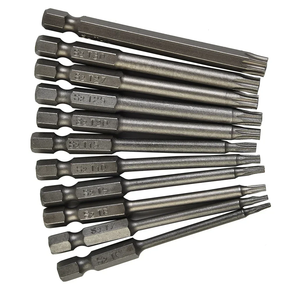 Embout de tournevis Torx 6.35mm tige hexagonale pointe de sécurité magnétique embout de tournevis T6-T40 50/75/100mm outil de réparation