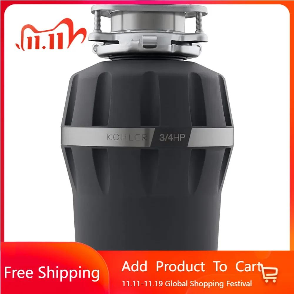 

29361-CHR Reckon Garbage Disposal with Sound Reduction, 3/4 HP Continuous Feed, Power Cord Included, Charcoal