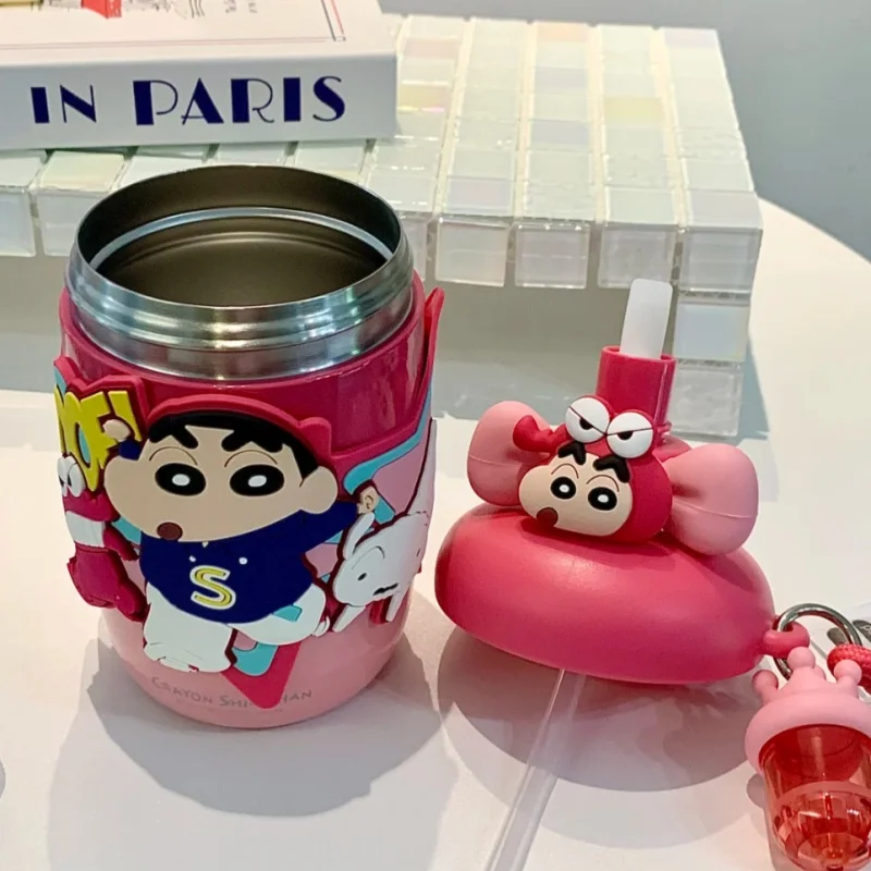Crayon Shinchan Straw Insulated Cup Cartoon Cute High Appearance Thermos Anime Peripheral Portable Water Bottle Birthday Gift view 6