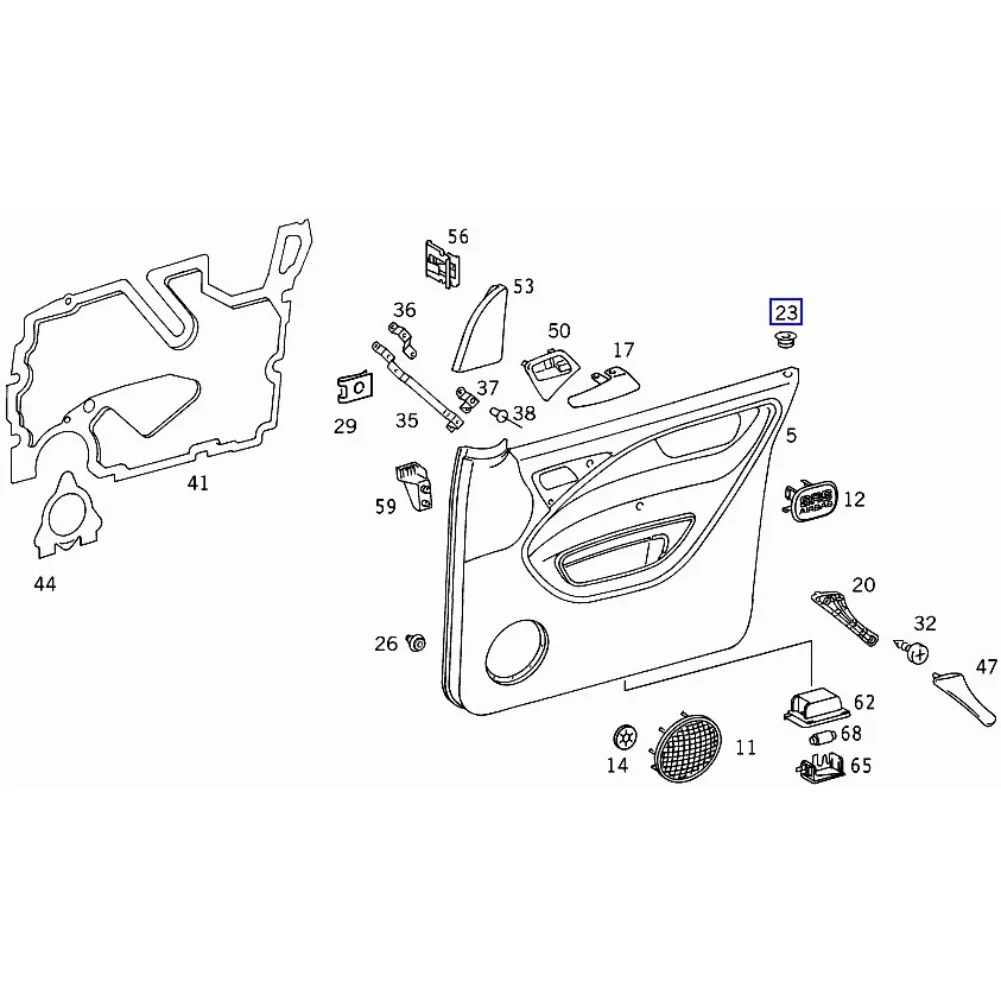 Black Door Lock Grommet Made Of ABS Material Wear-resistant Component Non-deformation Feature For Mercedes W126
