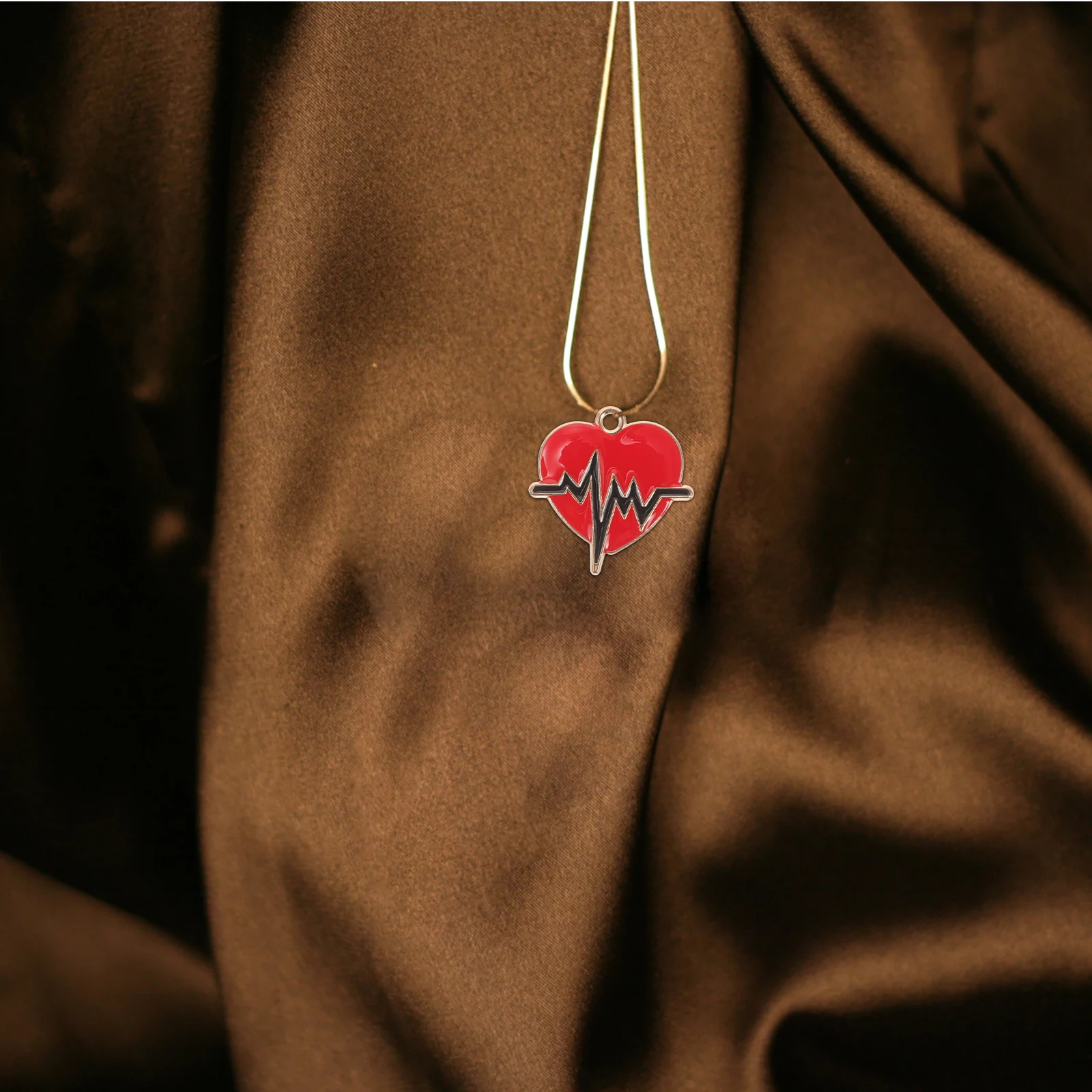 

20Pcs Diy Making Accessory Heartbeat Ecg Pendant Lightweight Alloy Charms Necklace Pendants Bracelet Decors Novelty Ornaments