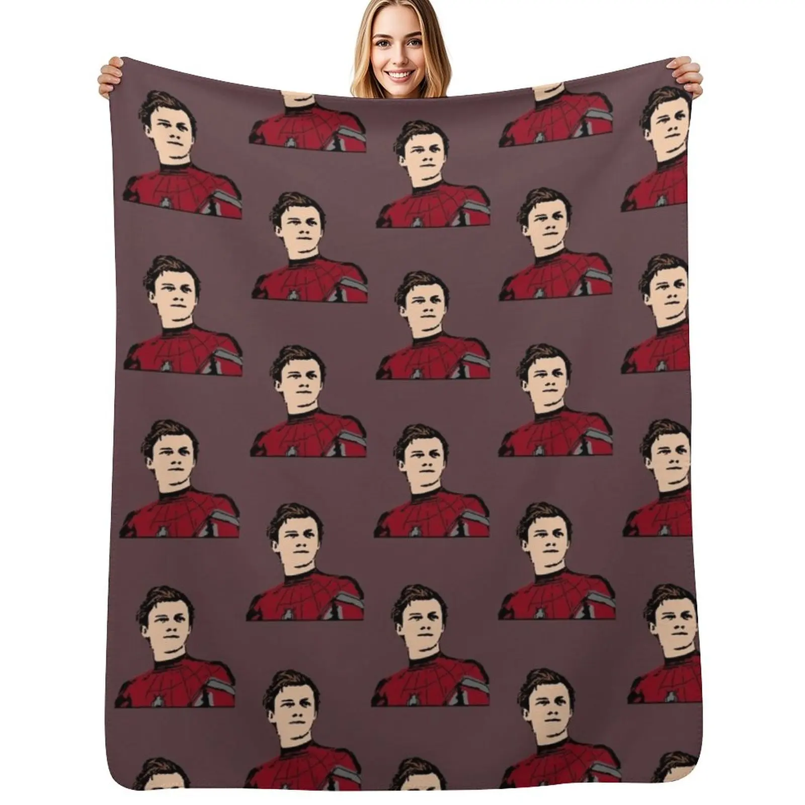 

Peter Parker / Tom Holland Print Throw Blanket Cozy Warm Blanket for Bed Room Decor