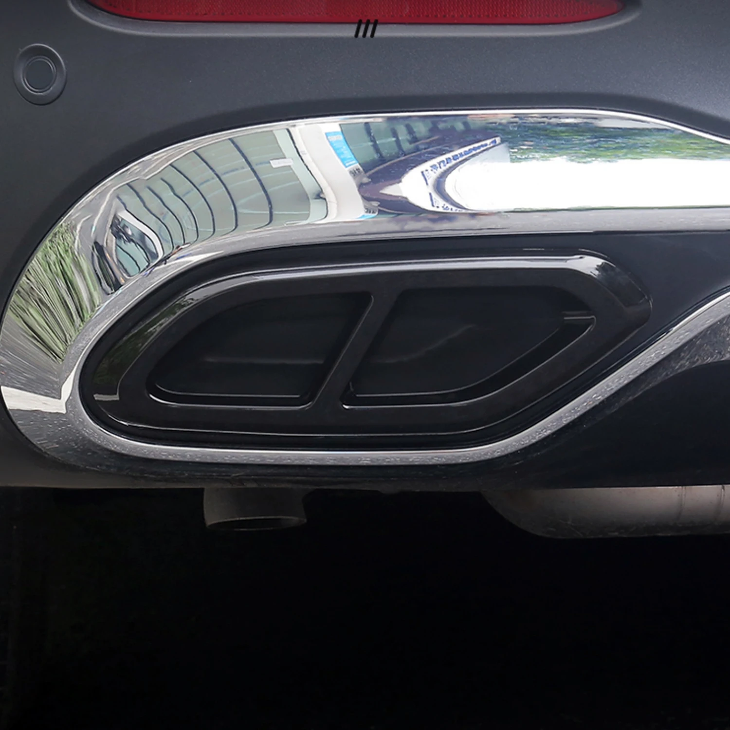 For Mercedes-Benz GLC X254 C254 2022-2024 Car Accessories Stainless Steel Black Rear Exhaust Muffler End Pipe Cover Trim