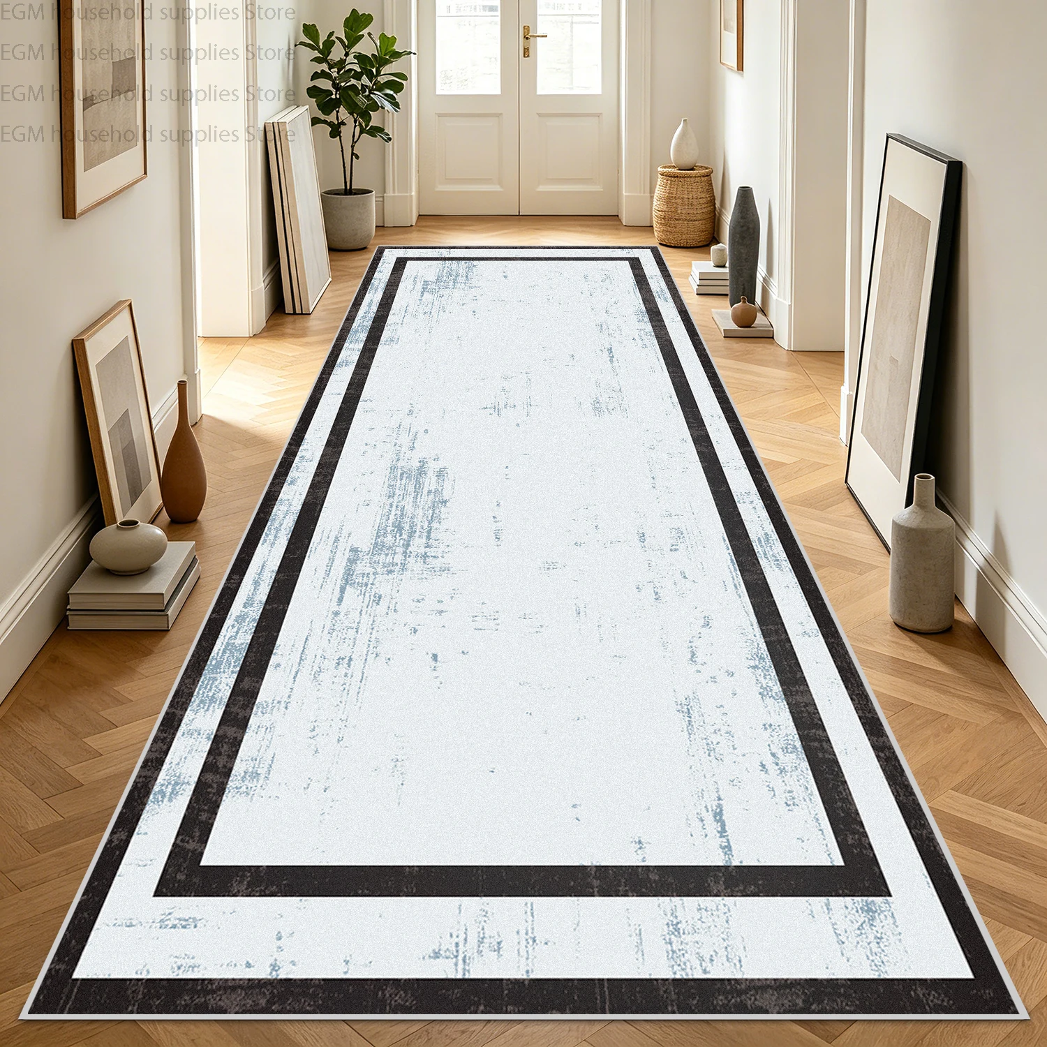 Minimalism Border Runner Carpets Modern Hallway Entryway Rugs Easy Cleaning Non-slip Washable Long Floor Mats Store Customizable