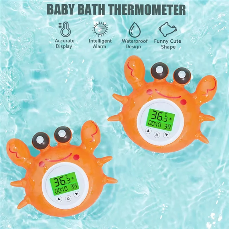 Termometro da bagno per bambini SQPP con display retroilluminato tricolore per temperatura ambiente Fahrenheit e Celsius Giocattolo da bagno galleggiante di sicurezza