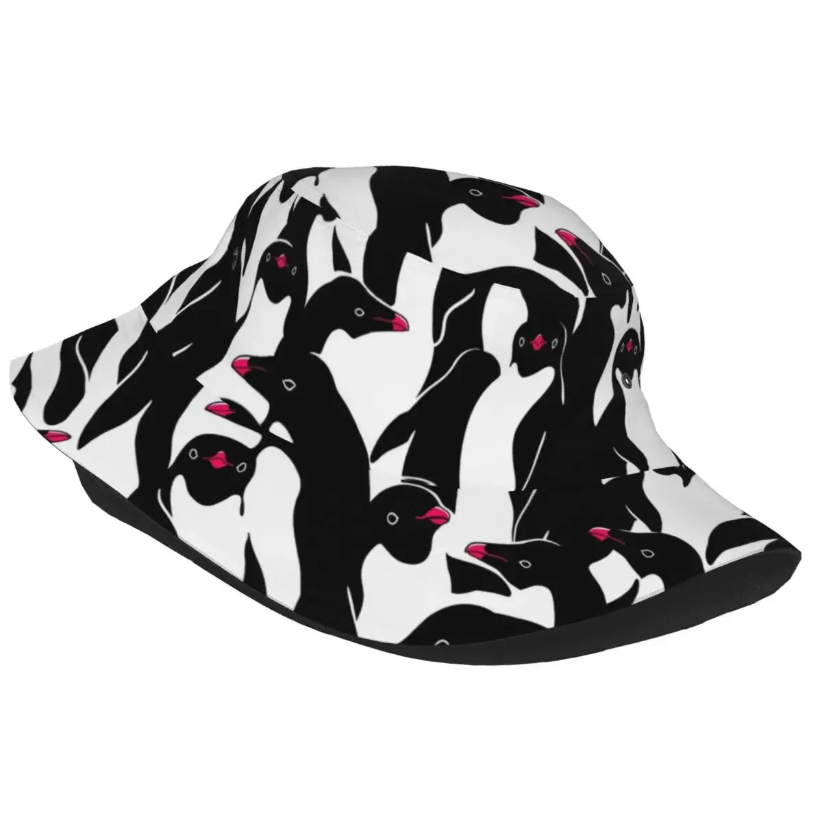 Unique Kawaii Penguin Bucket Hats Women Men Lightweight Camping Cartoon Animal Fisherman Hats Summer Travel Headwear Boonie Hat