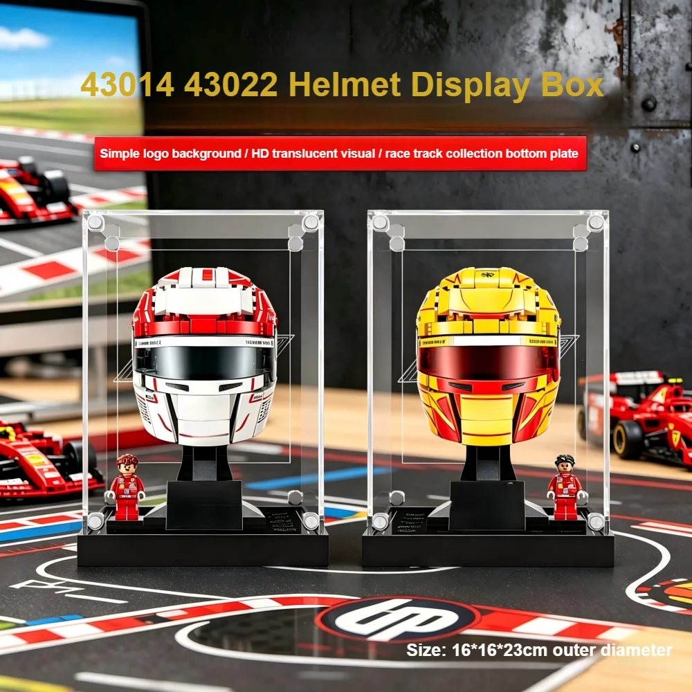Universal Dustproof Display Box for lego 43023 43017 Helmet Model Display Case Storage Box Home Organizer(Lego Set not Included)