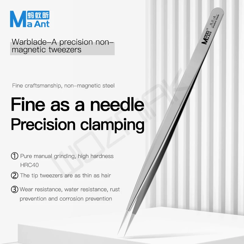 MaAnt Precision Tweezers Non-Magnetic Stainless Steel BGA IC Micro Soldering Jump Wire Repair Tweezers