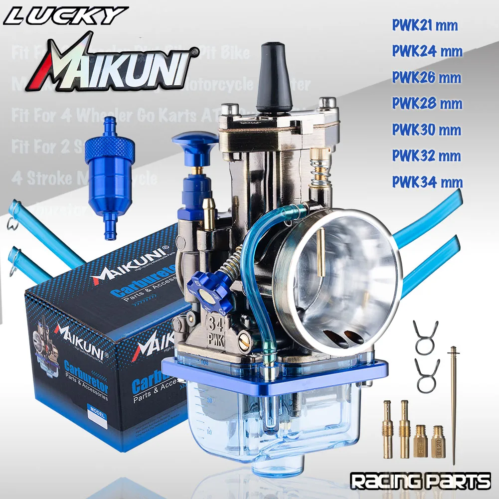 PWK 21 24 26 28 30 32 34mm Motorcycle Carburetor For MAIKUNI Mikuni 2T 4T Engine Motocross Scooter UTV ATV Universal HighQuality