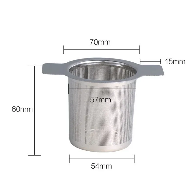 Mesh Tea Infuser Stainless Steel Reusable Leak Filter Grid Binaural Coffee Mesh Filter Teaware Strainer for Household Home-use