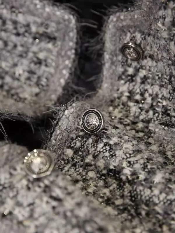 Zwaar Indg en Herfst Nieuw Temperament Licht Luxe Dunne Top Cottoustry Geweven Kleine Geurige Wind Tweed Korte Jas Dames Sprinn