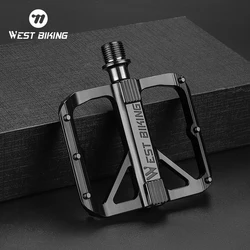 WEST BIKING Ultralight Pedals MTB Aluminum Alloy Road Bike Flat pedal 2 DU Bushing/3 Bearings Anti Slip Cycling Pedal Bike Parts