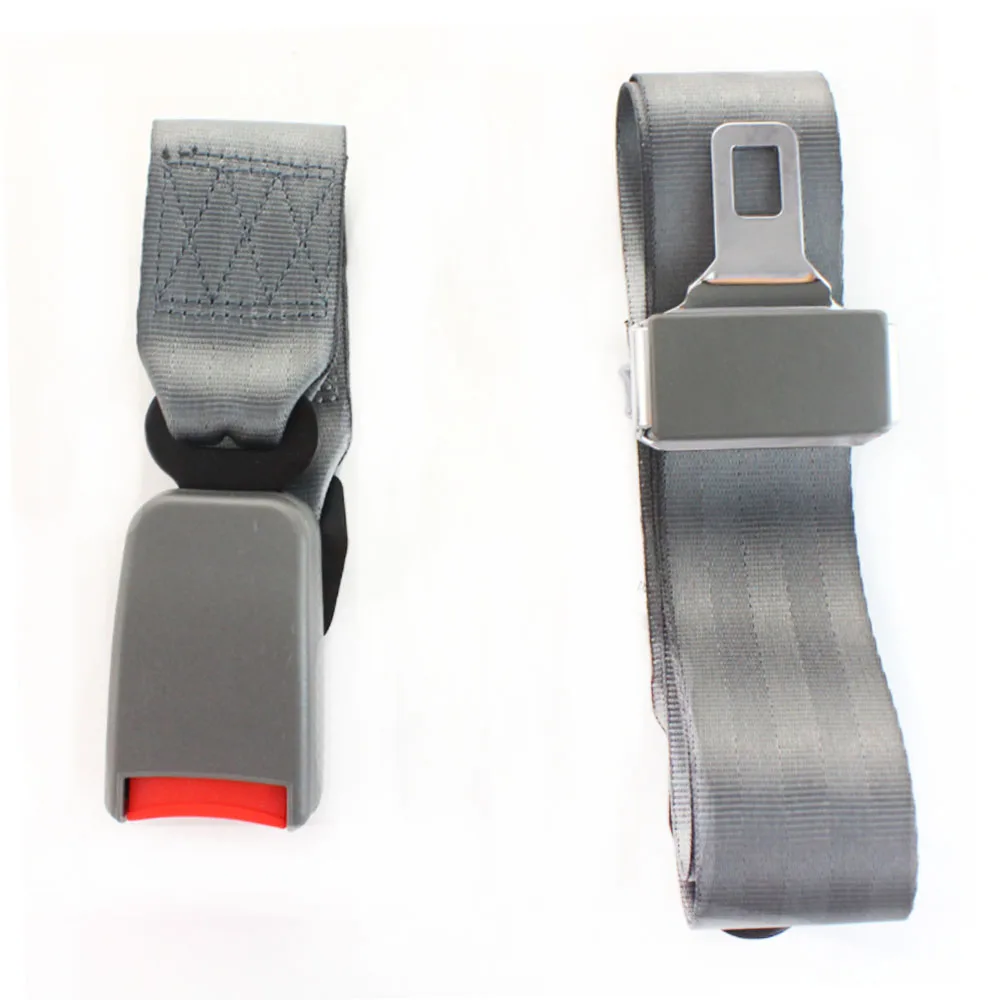 2 Points Grey Car Auto Seat Seatbelt Universal Seat Belts Adjustable Extension Bucklet Truck Seat Safety Belt Car Accessories