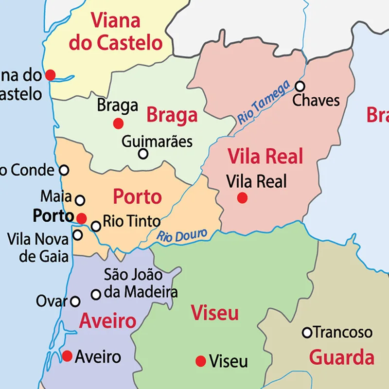 Mapa de Portugal para decoración de pared, lienzo no tejido, pintura, suministros escolares, 100x150cm