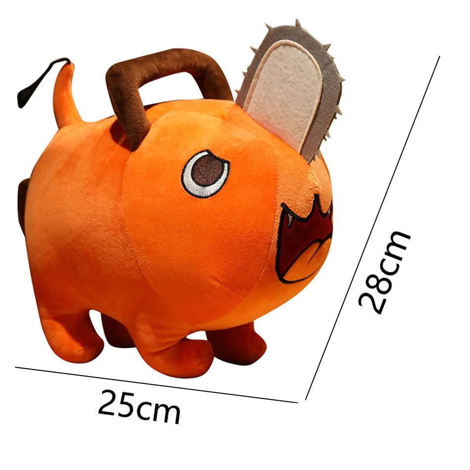 25cm Anime Chainsaw Man Dolls Plush Toy Cartoon Pochita Orange Dog Pillow Stuffed Soft Toy for Kids Birthday Gift
