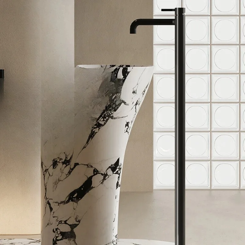 

Floor-to-ceiling column basin hot and cold faucet Hotel household basin bathtub vertical washbasin faucet