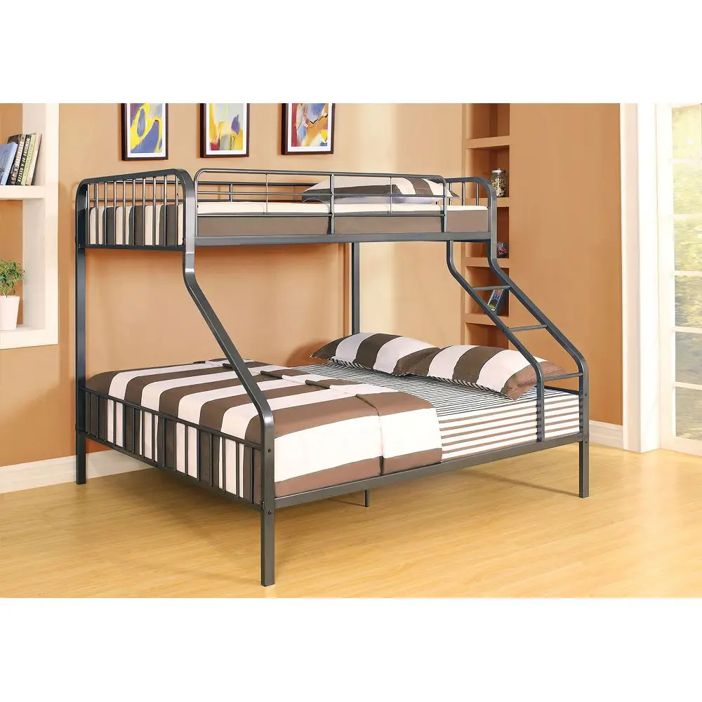 Caius Bunk Bed (Twin XL/Queen), Gunmetal Finish  83x63x60 in.