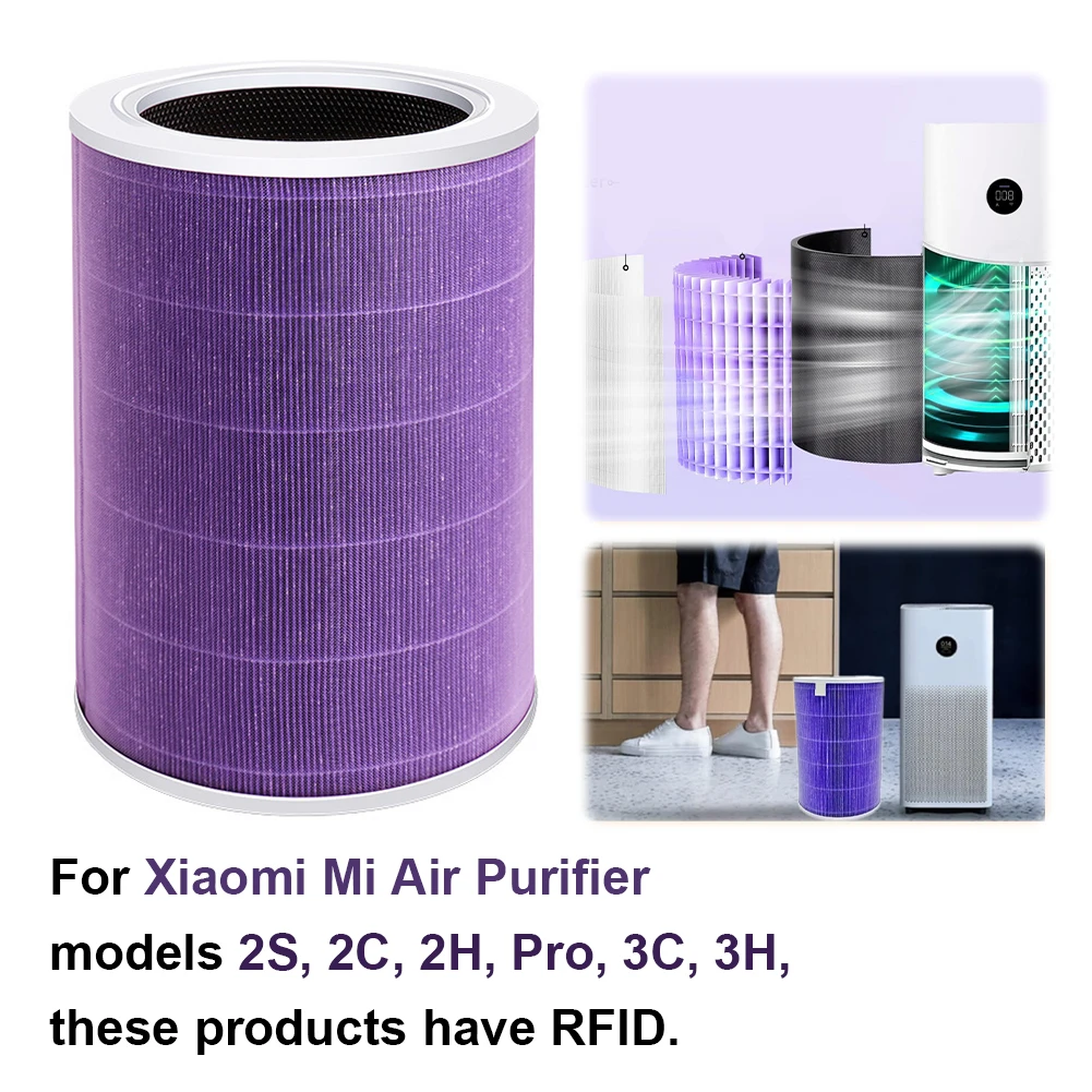 فلتر بديل HEPA مع فلتر تنقية الهواء من الكربون المنشط لجهاز Mi Air Purifier 3C 3H 2C 2H 2S Pro