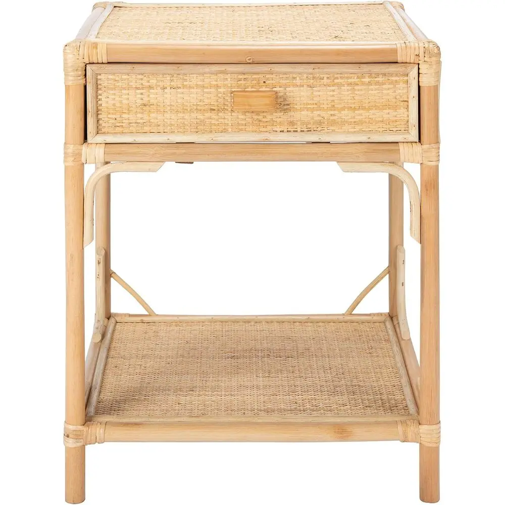 

Natural Bamboo Rattan Nightstand Accent Table (NST4005A)