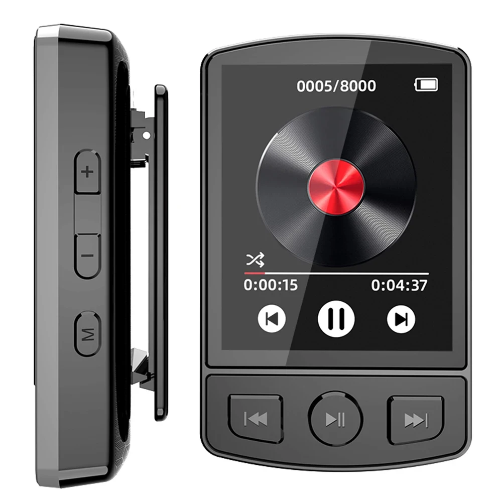 1.77-inch Screen Mini Clip MP3 Player Portable Sport Walkman Bluetooth 5.2 MP4 Music Player Support Recording FM Radio E-book