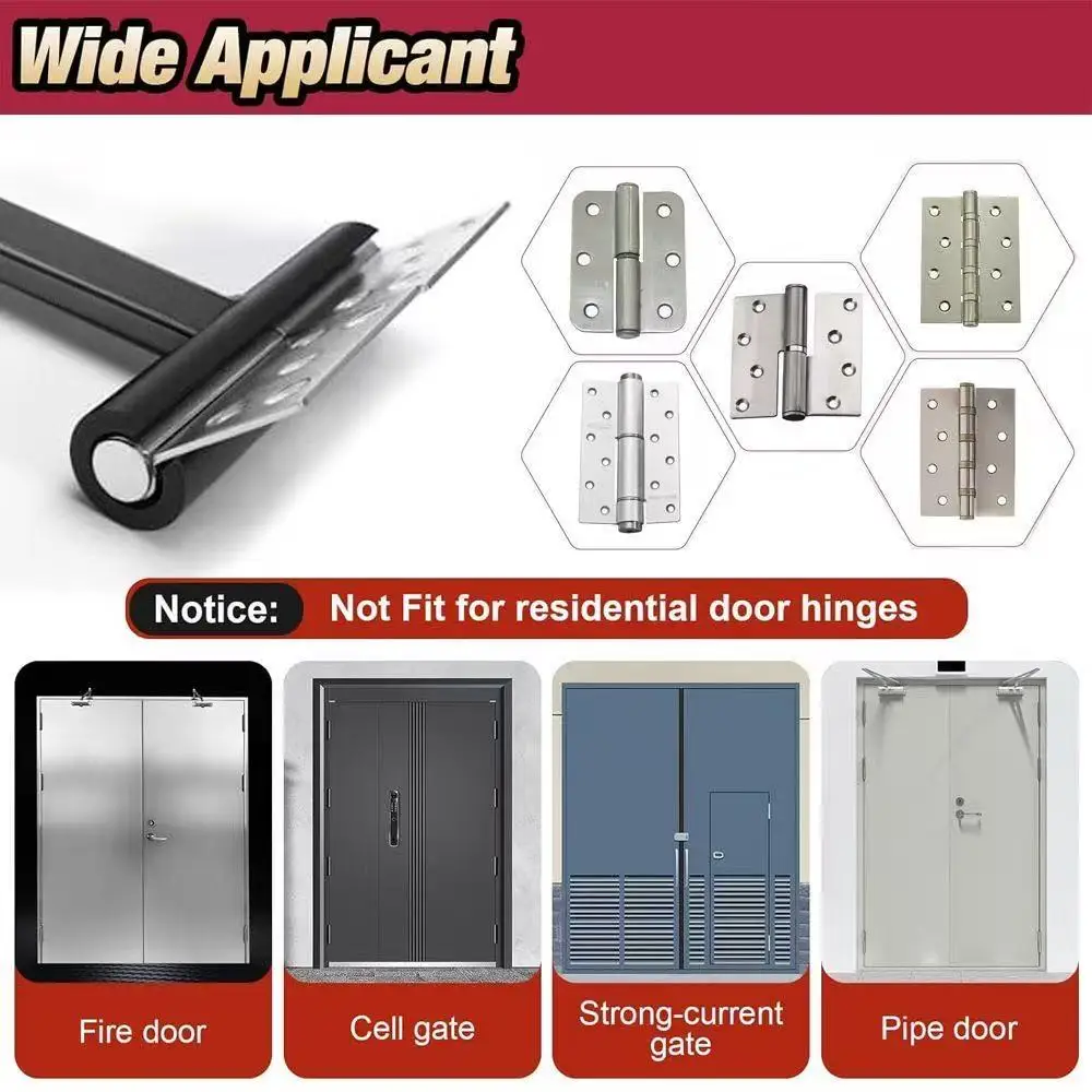 Heavy-Duty Door Hinge Wrench Kit Door Hinge Adjustment Tool 9/13/15/18mm Precision Tool Set With Replacement Hinge Wrench Heads