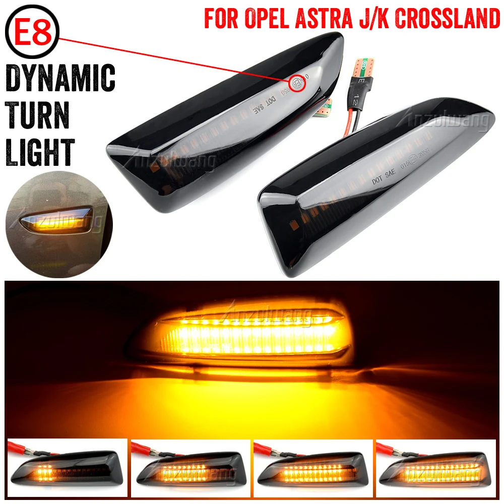 For Buick Regal Opel Zafira Tourer C Astra J K Grandland X Crossland X Insignia B Led Dynamic Side Marker Turn Signal Light