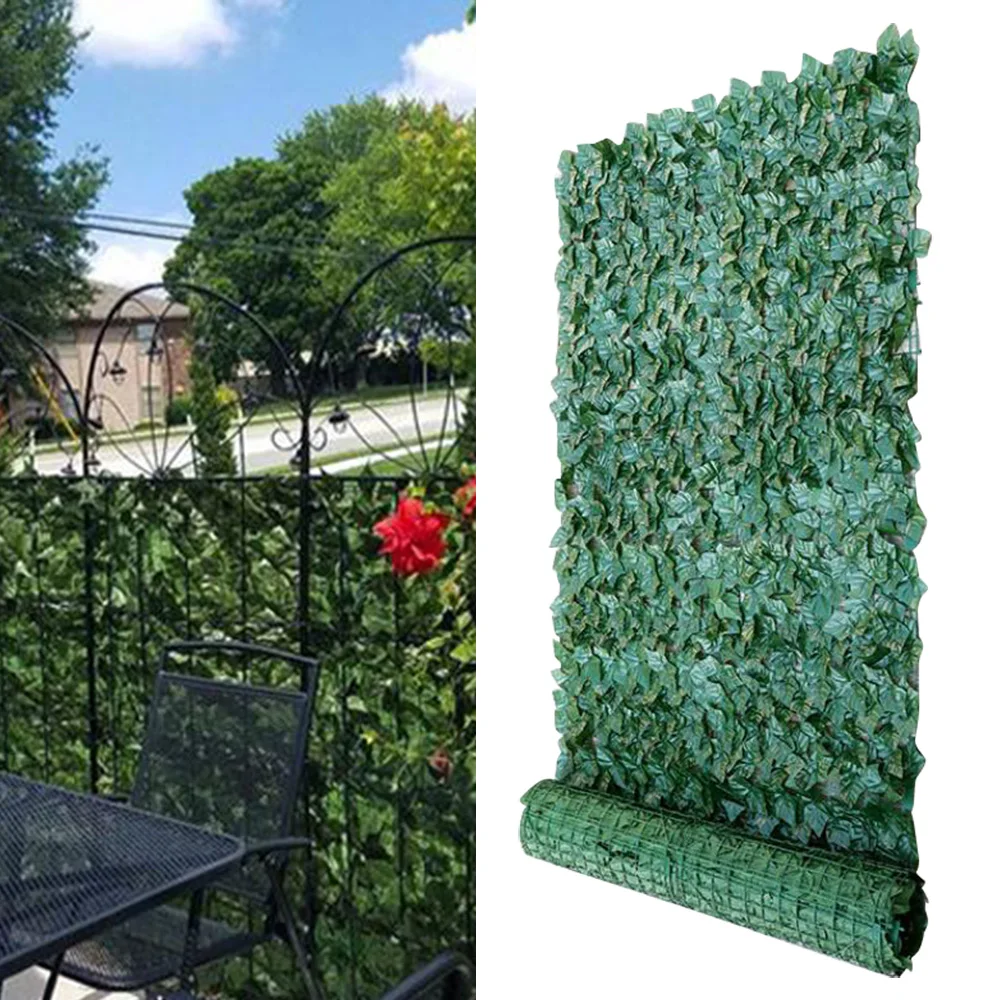 Artificial Leaf Fence Panel 50 * 300cm Artificial Ivy Hedge False Leaf Privacy Fence Garden Fence Balcony Terrace Screen