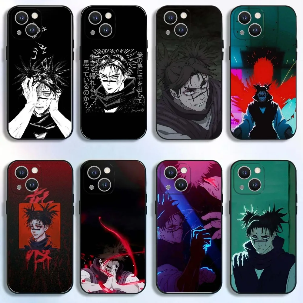 

Choso J-Jujutsu-Kaisen Phone Case For iPhone 16,15,14,13,12,11 Plus,Pro Max,XS,X,XR,SE,Mini,8,7,Soft Silicone Black Cover