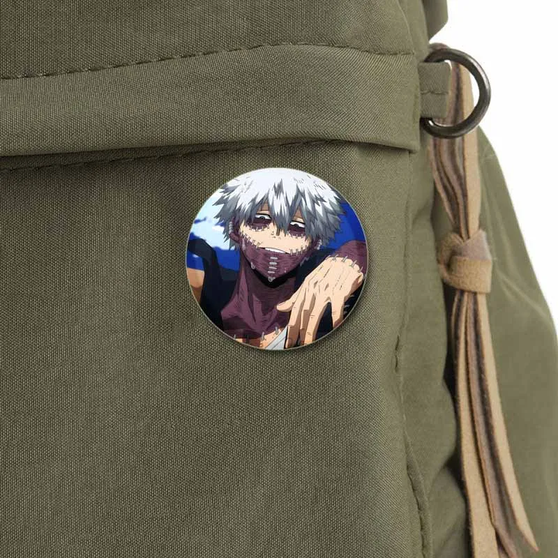 Hot Collections Anime Pins Midoriya Izuku Bakugou Katsuki Round Badge Todoroki Shoto Ochaco Uraraka Cartoon Brooches Accessorie