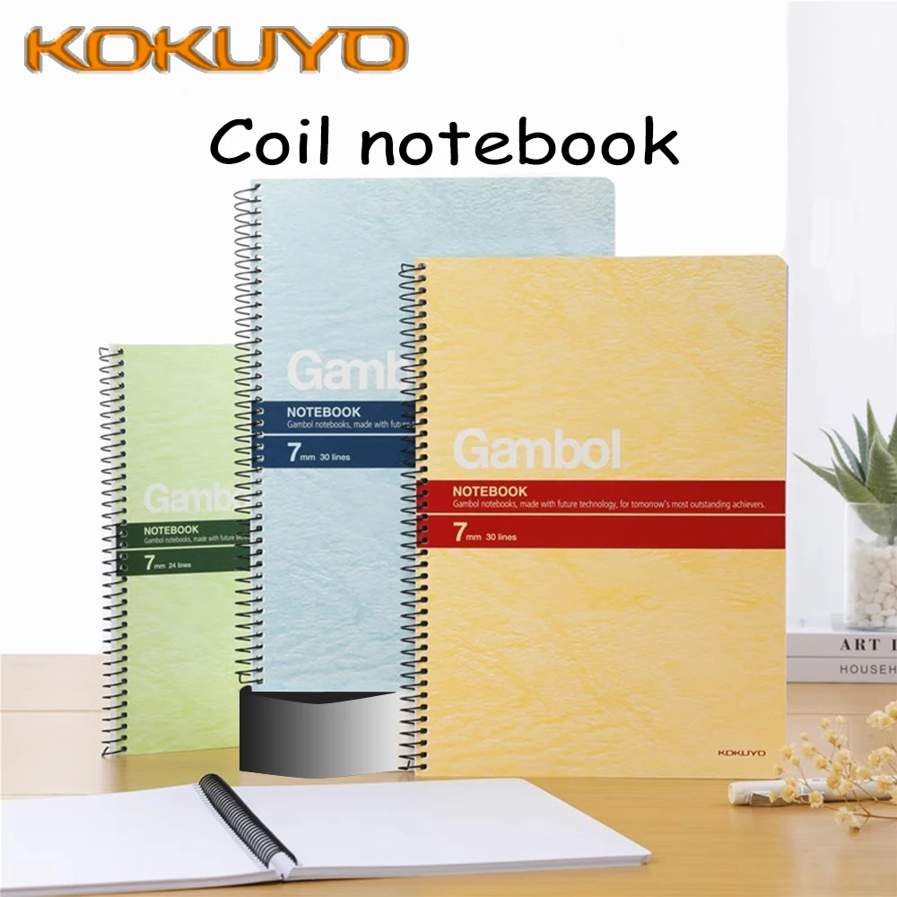 6 шт., японский блокнот KOKUYO, блокнот на катушке, Kawaii, школьные канцелярские принадлежности, A5, 50 страниц/шт., офисные аксессуары, 7 мм, линии, дневник