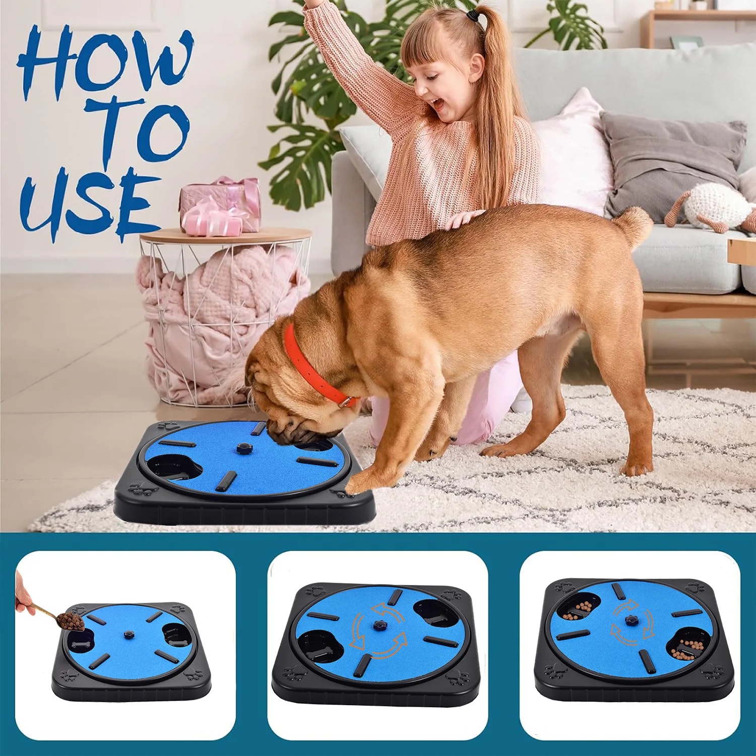 Rotatable Dog Scratching Board Slow Food Dog Toy Nail Polishing Scraper Polishing Plate with Sandpaper Pet Supplies