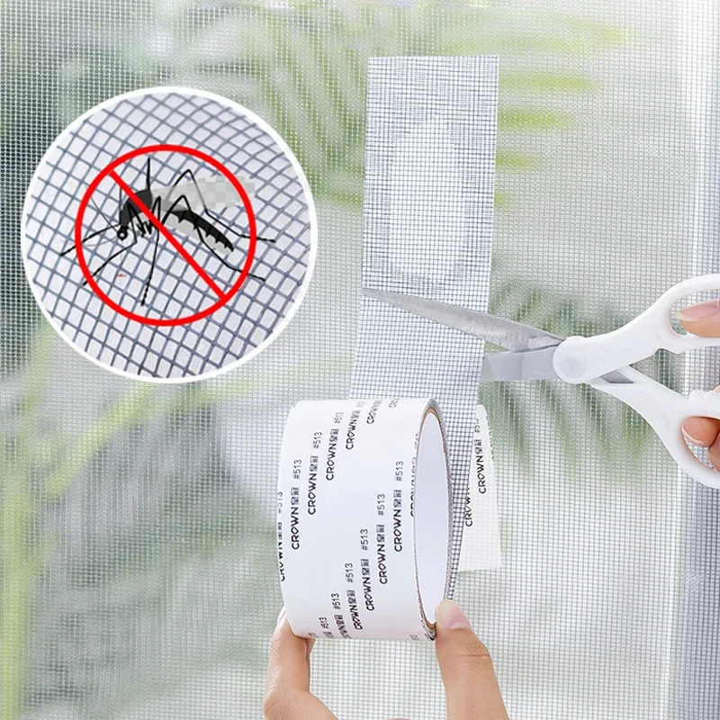 Strong Self Adhesive Window Screen Repair Tape Window Net Screen Repair Patch Covering Up Holes Tears Anti-Insect Mosquito Mesh