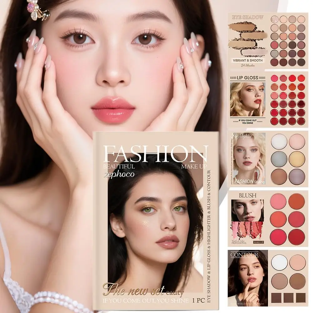 

Многослойная косметическая палитра 67 цветов, книга для макияжа, которая объединяет тени для век, румяна, контуринг и хайлайтер, насыщенный цвет