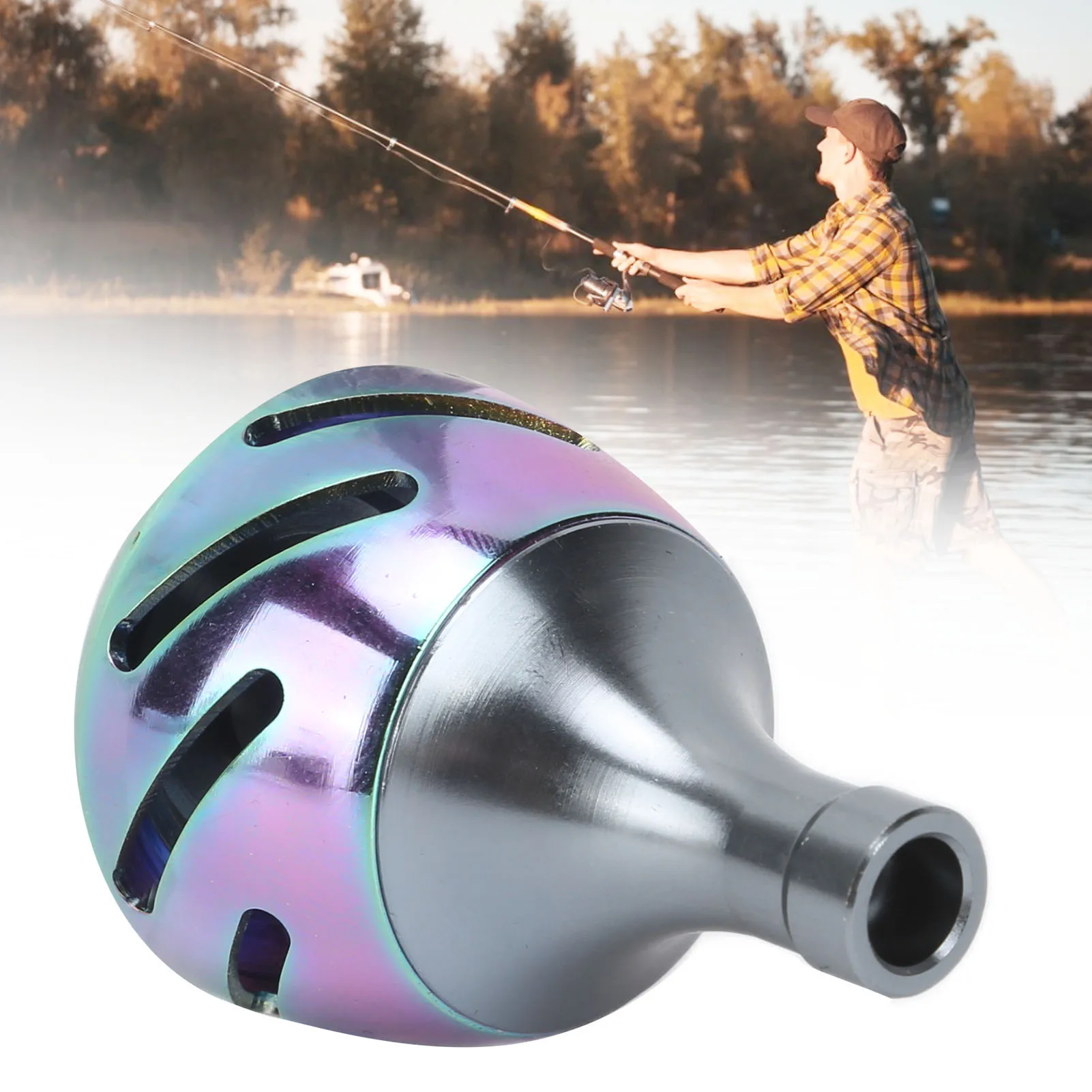 جميع المعادن الملونة بكرة الصيد مقبض مقبض ، مقبض السلطة ، استبدال الملحقات #3