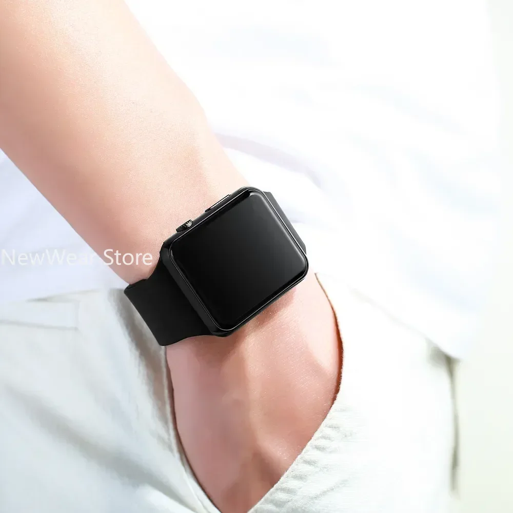 Relojes digitales Para hombre y Mujer, pulsera electrónica cuadrada LED, deportiva, de silicona, Simple, informal, a la moda