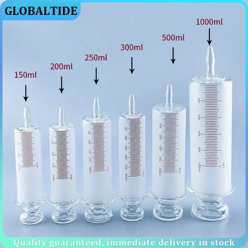150ml 200ml 250ml 300ml 500ml 1000ml All Glass Syringe Large Sausage Device Sample Extractor Injector Large Caliber