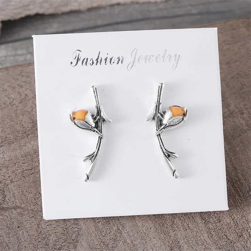 2024 New Lovely Singing Bird Stud Earrings Jewelry