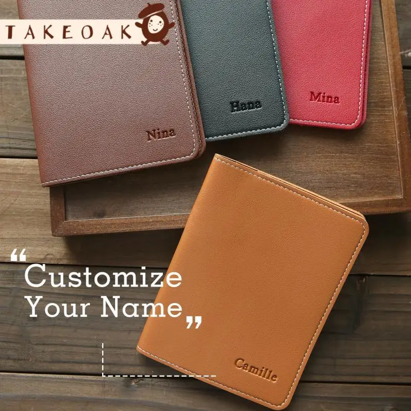 

Custom Name Passport Holder Personalized Embossed Name Leather Passport Cover Customized Travel Accessories Handmade Gift