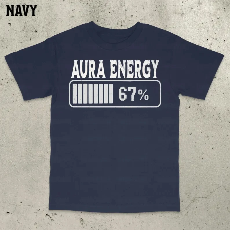 67 سنة هالة الطاقة مضحك الرموز التعبيرية الجرافيك تي شيرت مطبوع المألوف عادية عالية الجودة الجولة الرقبة تي شيرت رجالي