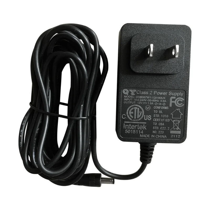 Dc Power Adapter 12V1.5A18W(UL)5m Line Length 5.5*2.1 Interface Compatible with Gravity Furnaces