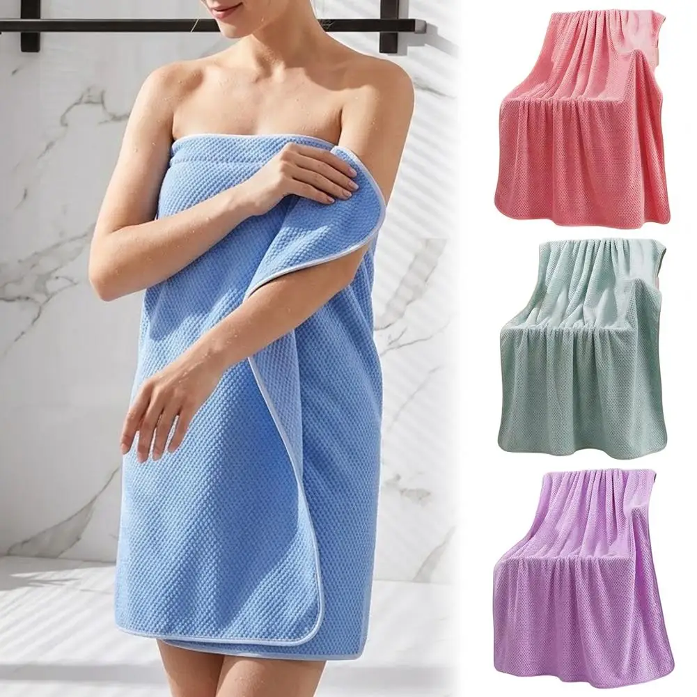 Soft Absorbent Large Bath Towel Lightweight With Multiple Colors, Bathroom Accessory Oversize Lint Free Fleece Body Towel