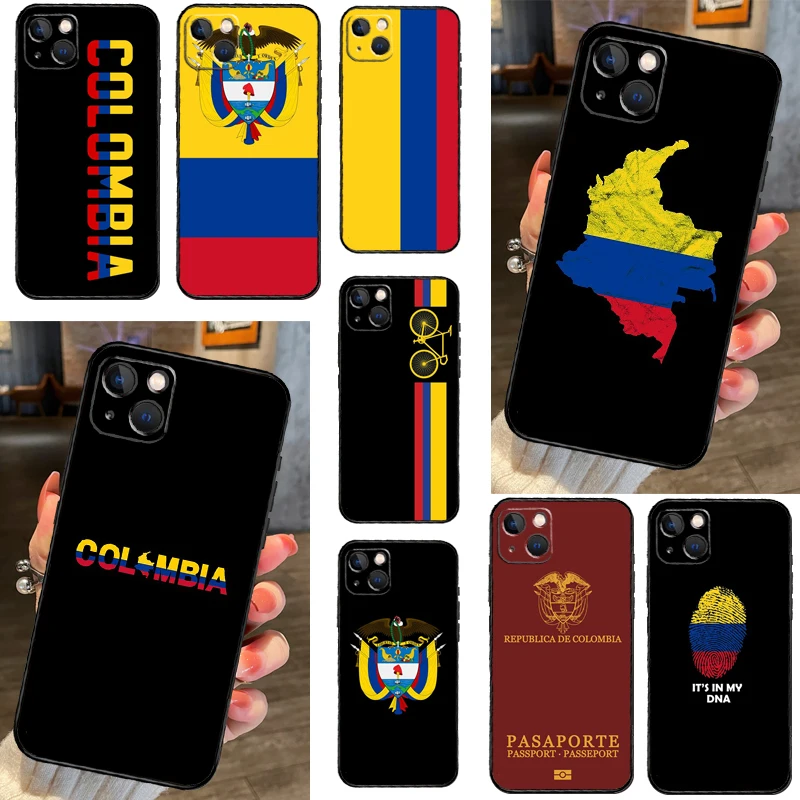 Colombia Flag Phone Case For iPhone 11 12 13 Mini 14 15 Pro Max X XS Max XR 7 8 Plus SE 2022 Cover Bag