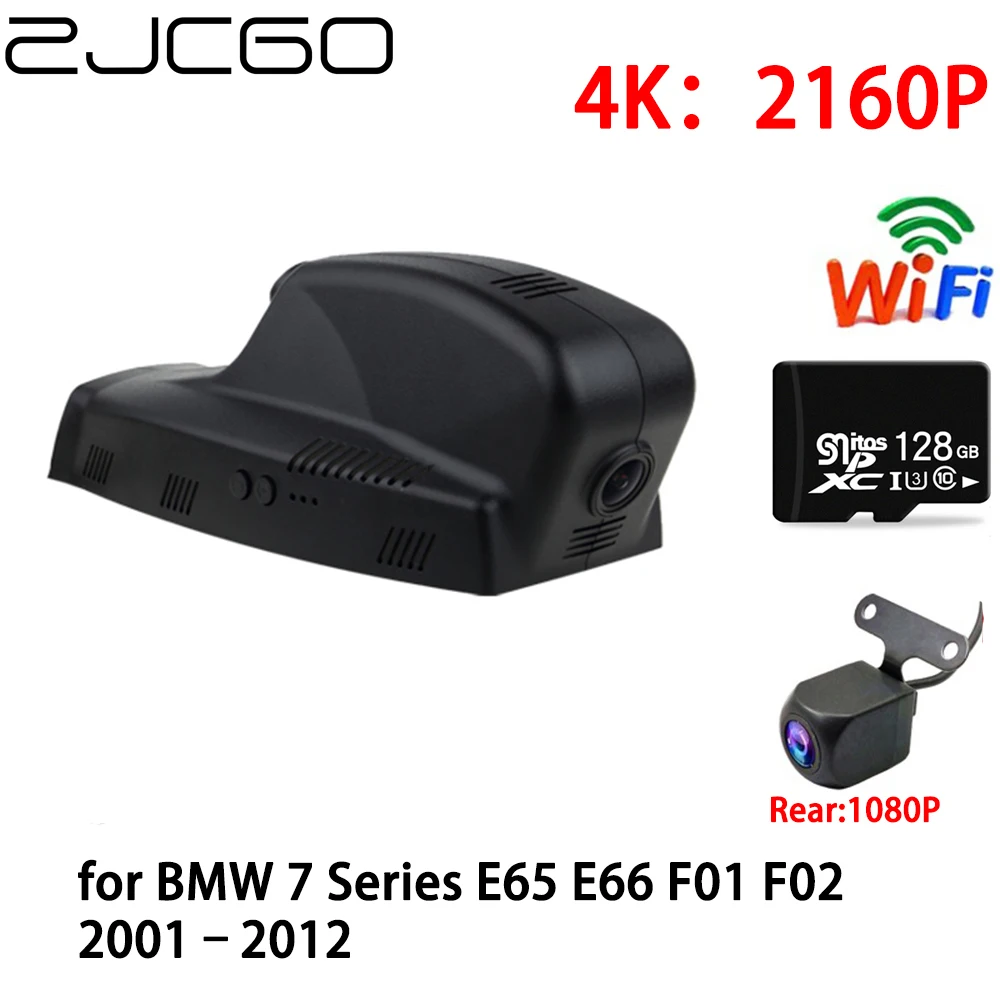 

ZJCGO 2K 4K Car DVR Dash Cam Wifi Front Rear Camera 2 Lens Parking Monitor for BMW 7 Series E65 E66 F01 F02 F03 F04 M7 2001–2012