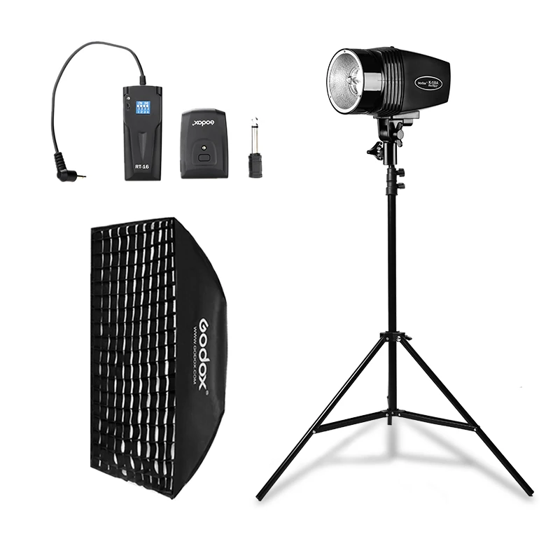 

Godox K-180A 180Ws Photography Studio Flash Strobe Light + 50 X 70cm Gird Softbox + 180cm Light Stand + RT-16 Trigger Flash Kit