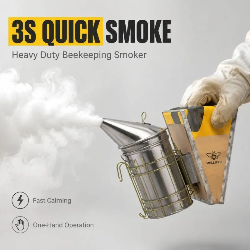 Beekeeping Hive Smoker Portable Stainless Steel Manual Bee Smoke Transmitter Mini Nozzle Children Beekeeper Beehive Smoker