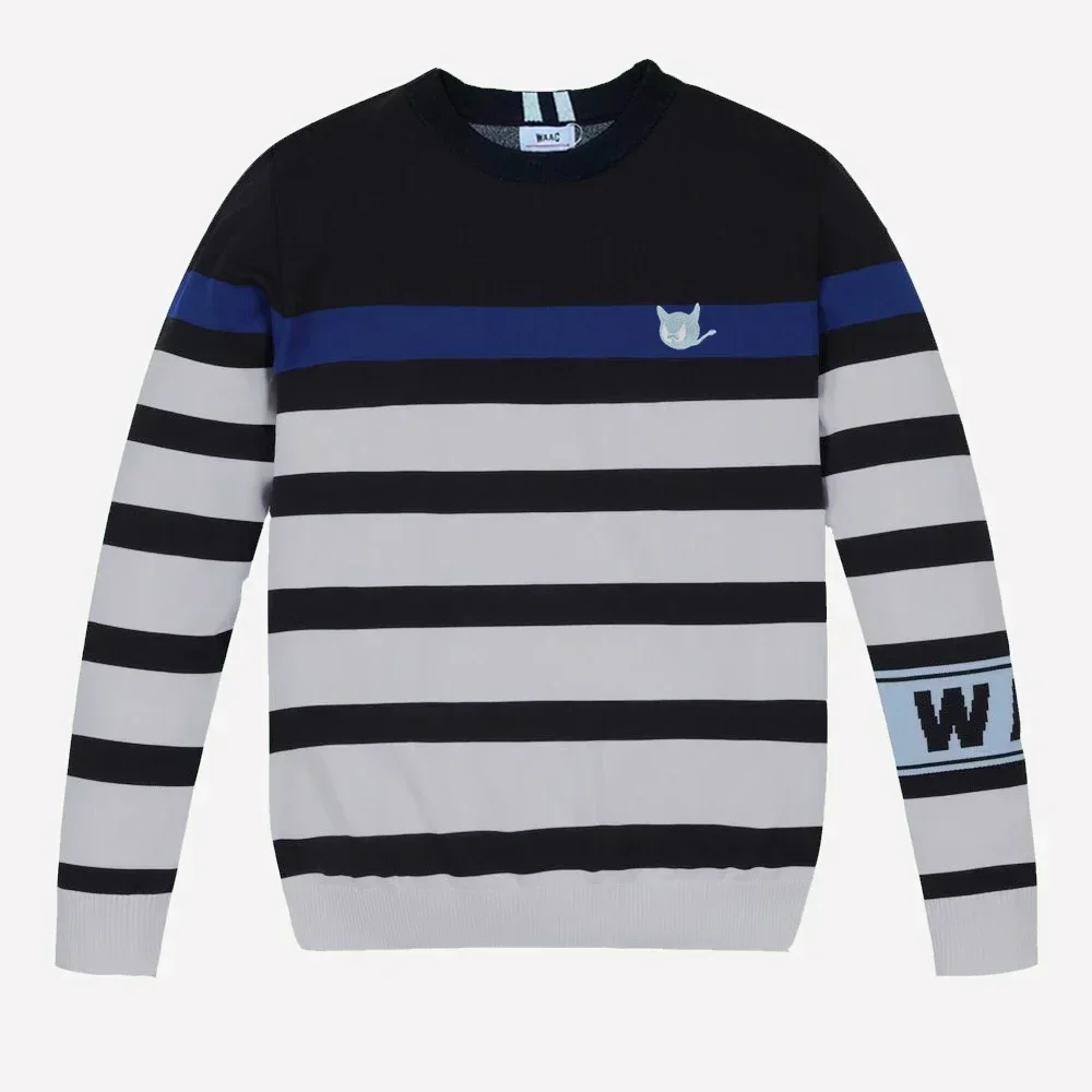 2024 Fashion Golf Wear Autumn/Winter WAACGOLF Men's Knitwear Round Neck Long Sleeve Warm Sweater