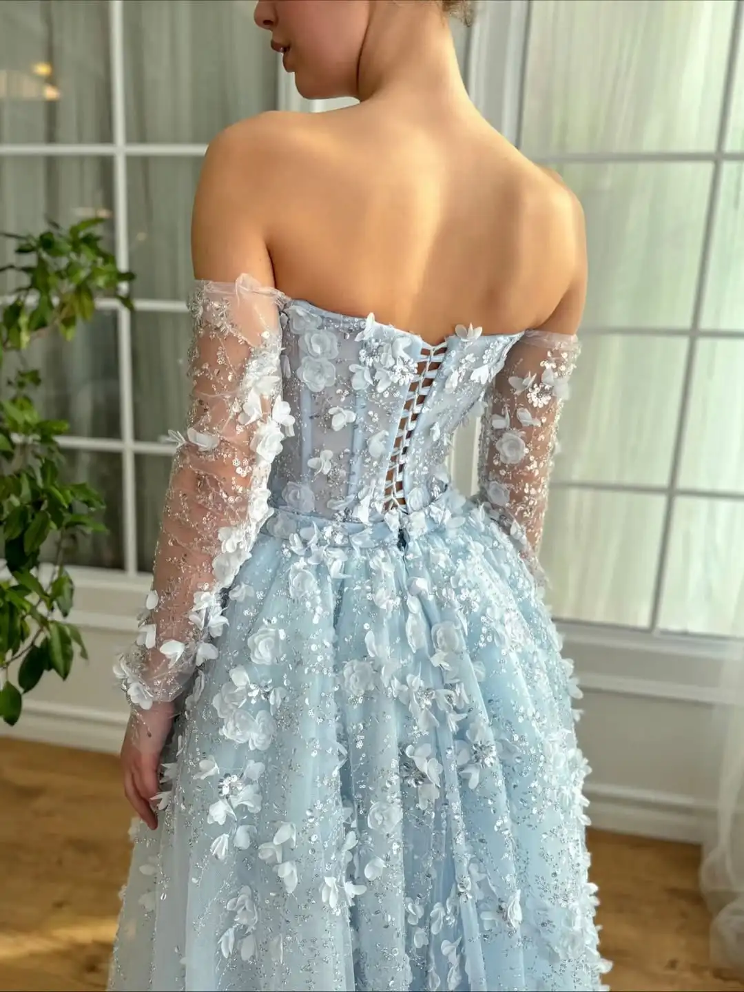تصميم جديد مثير فستان سهرة كريستال لامع مع شريط ساحر موضة سليم حورية البحر حفلة موسيقية فستان رسمي #2